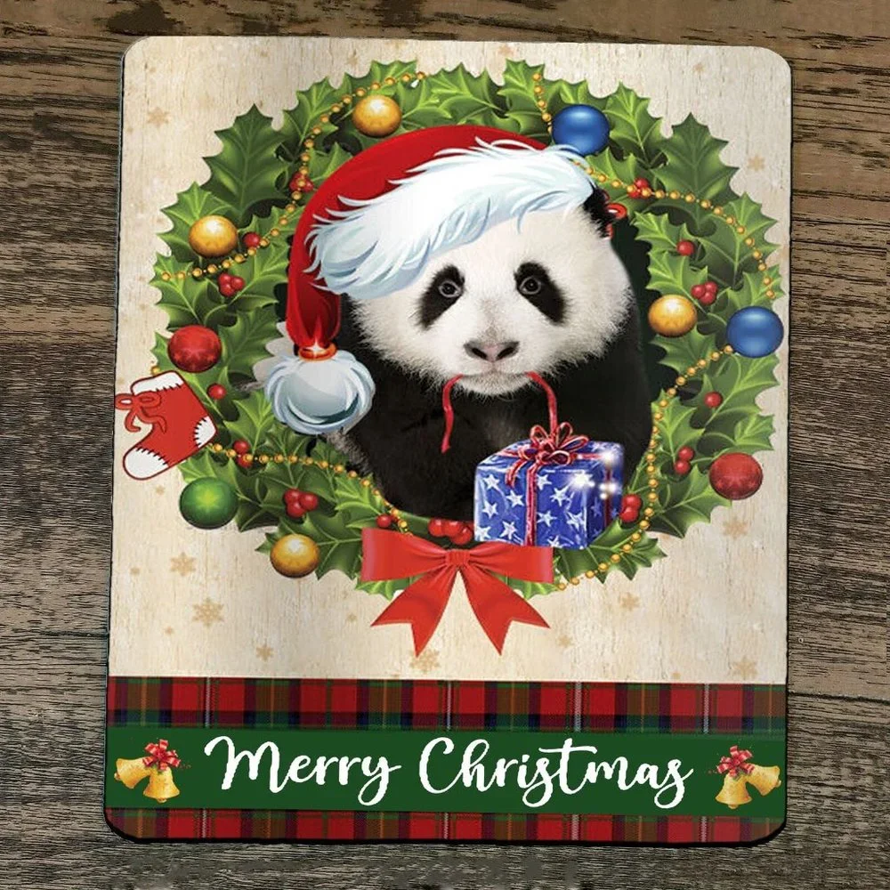 Mouse Pad Merry‎ Christmas Xmas Panda Bear